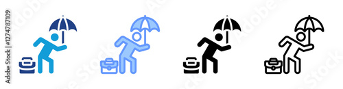 Resilience icon set multiple style collection