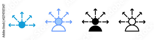 Self Awareness icon set multiple style collection