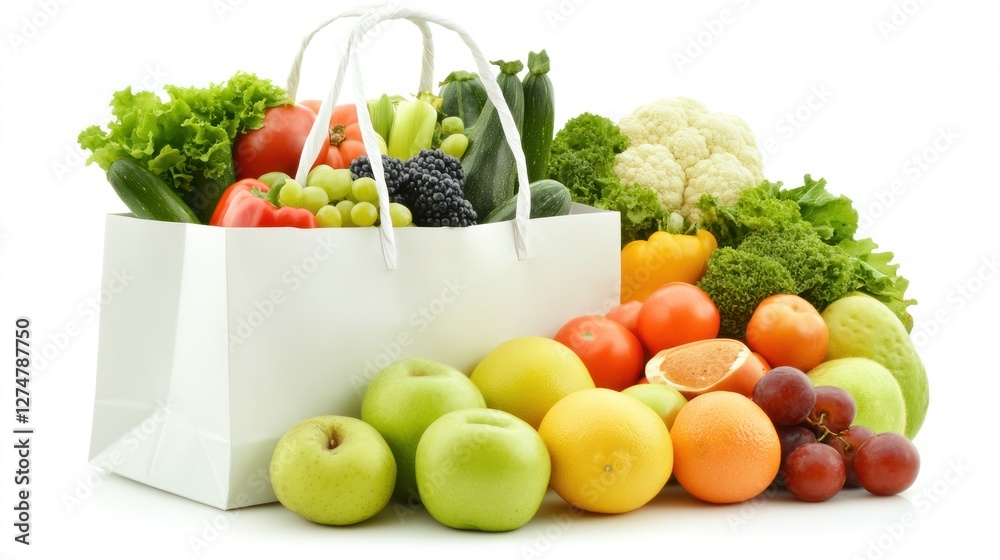 Fresh Fruit and Vegetable Grocery Bag Healthy Eating Fresh Fruit and Vegetable Grocery Bag Healthy Eating