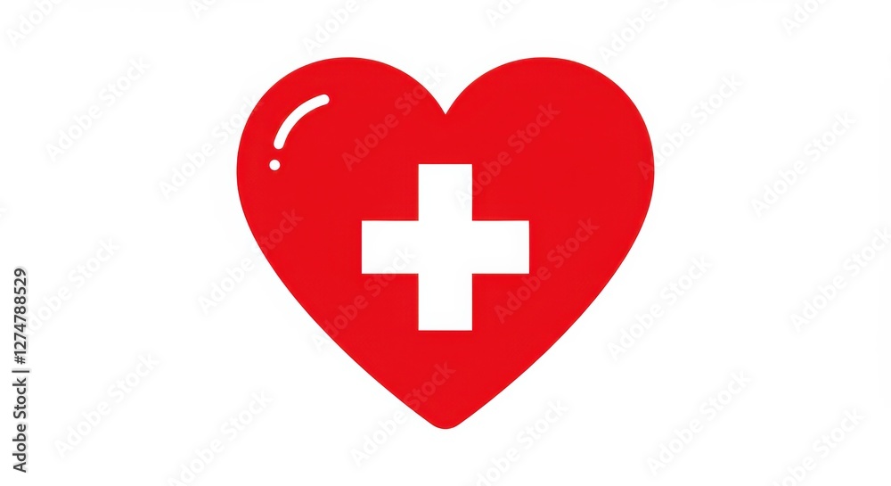 Heart with Medical Cross Clipart Heart with Medical Cross Clipart