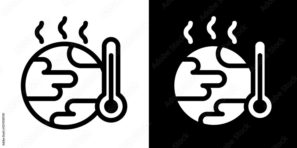 global warming line and glyph icon, outline and glyph vector sign, linear and glyph style pictogram isolated on white and black. ecology symbol, logo, icon, illustration global warming line and glyph icon, outline and glyph vector sign, linear and glyph style pictogram isolated on white and black. ecology symbol, logo, icon, illustration
