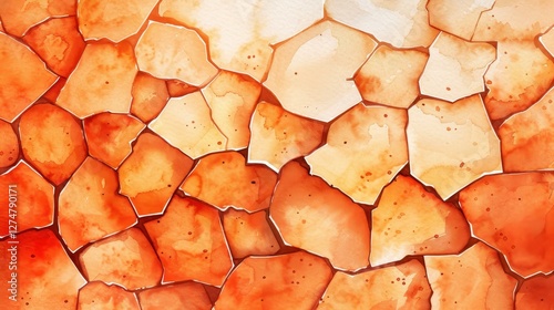 A stunning watercolor piece showcasing cracked dry earth, raising awareness for World Environment Day 22.