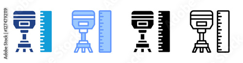 Geodetic icon set multiple style collection