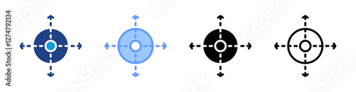 Datum icon set multiple style collection