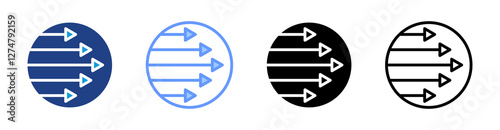 Latitude icon set multiple style collection