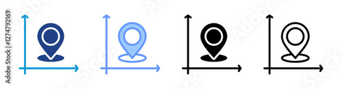 Coordinate icon set multiple style collection