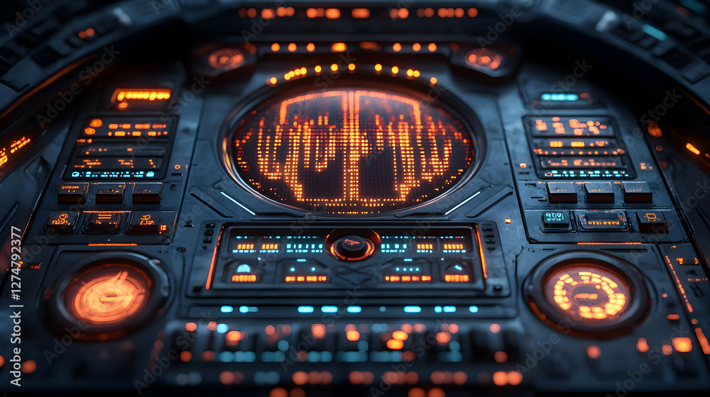 Futuristic Control Panel With Glowing Lights Futuristic Control Panel With Glowing Lights