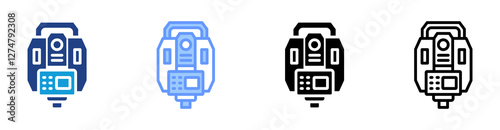 Total Station icon set multiple style collection