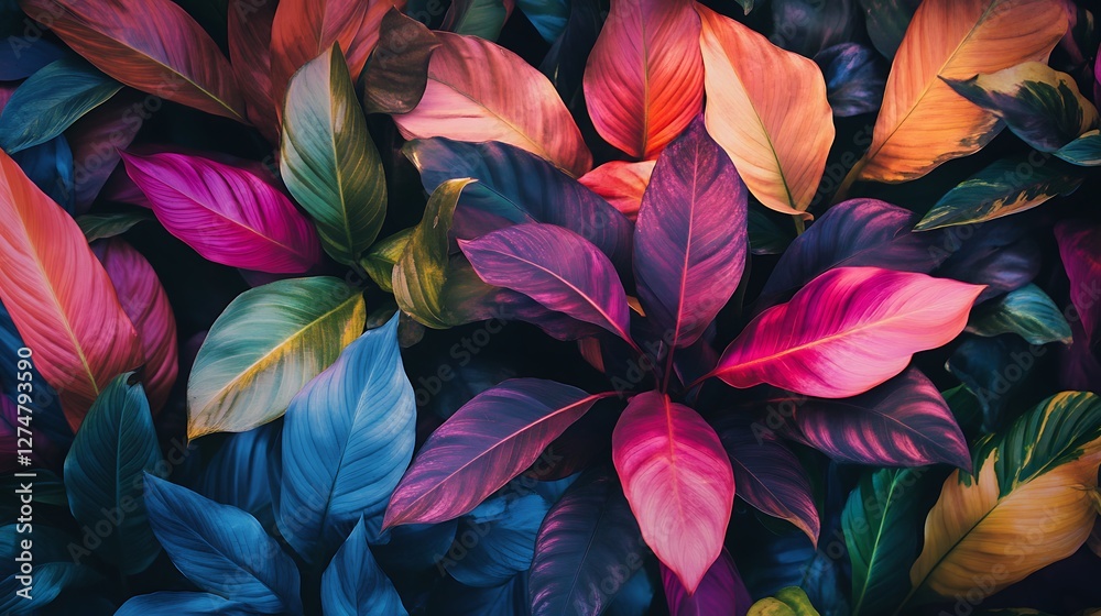Vibrant Tropical Leaf Background: A Kaleidoscope of Colors Vibrant Tropical Leaf Background: A Kaleidoscope of Colors