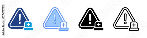 Emergency icon set multiple style collection