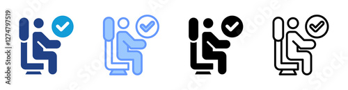 Ergonomics icon set multiple style collection