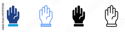 Gloves icon set multiple style collection