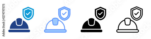 Helmet icon set multiple style collection