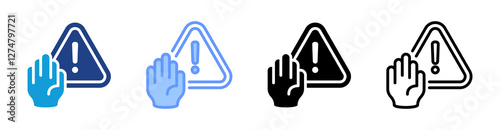 Precaution icon set multiple style collection