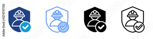 Safety icon set multiple style collection