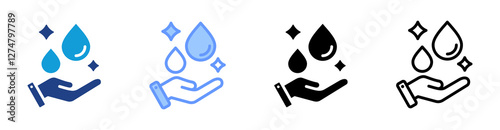 Sanitizer icon set multiple style collection