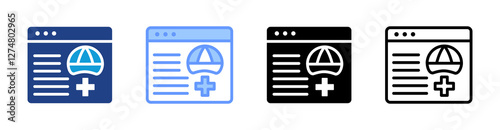 Health Coaching Apps icon set multiple style collection