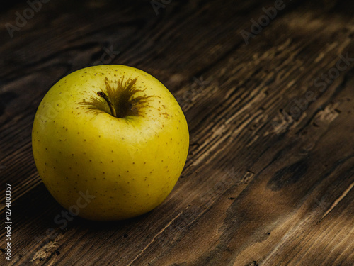 apple on wooden table