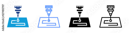 Engraver icon set multiple style collection