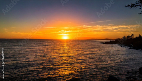 Coastal Sunset Warm Hues