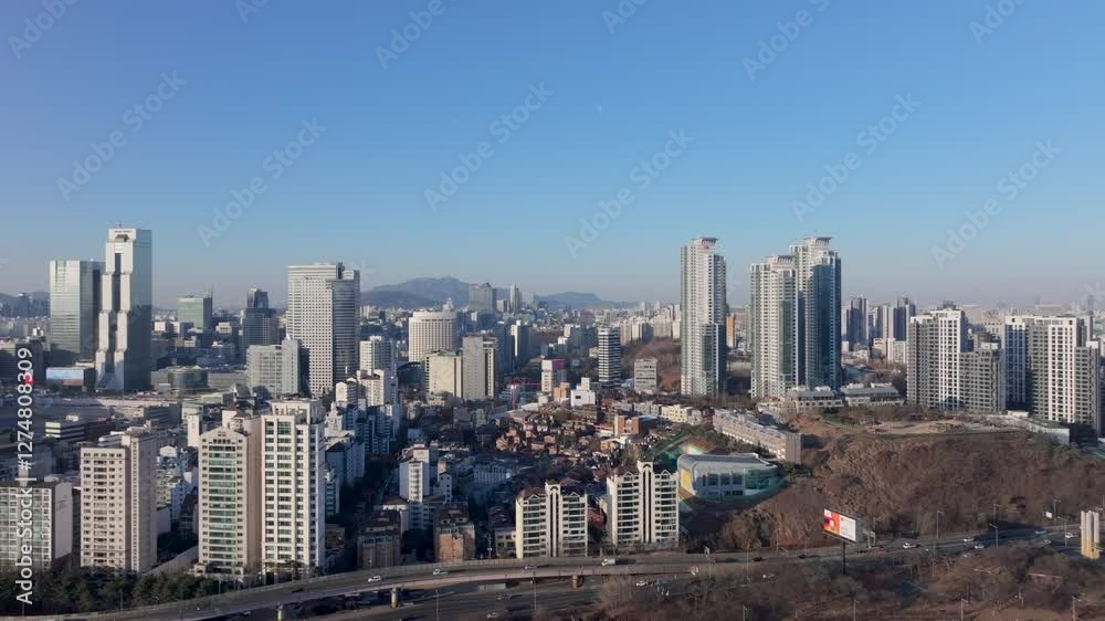 Aerial view Hangang River Cheongdam Bridge
Aerial view Hangang River Cheongdam Bridge
