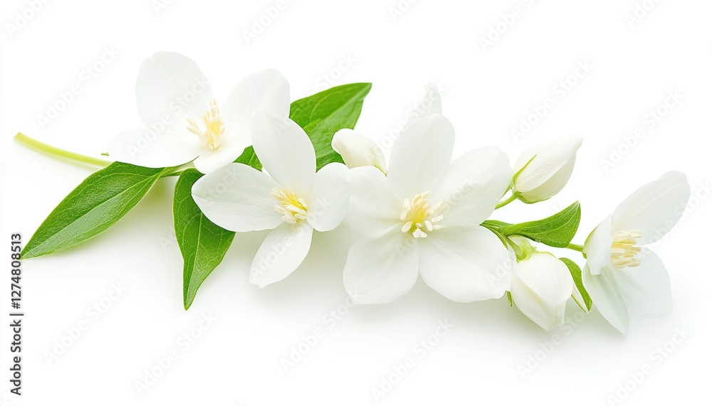 Obraz premium Beautiful White Jasmine Flowers Branch Blossom Bouquet