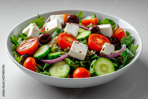 Vibrant Mediterranean Salad with Feta and Olives