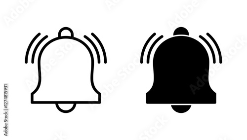 Bell icon vector. Notification sign and symbol for web site design