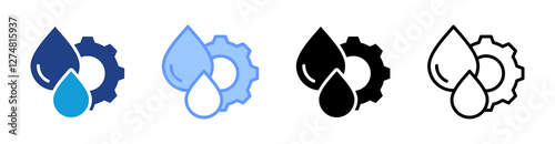Water Management icon set multiple style collection