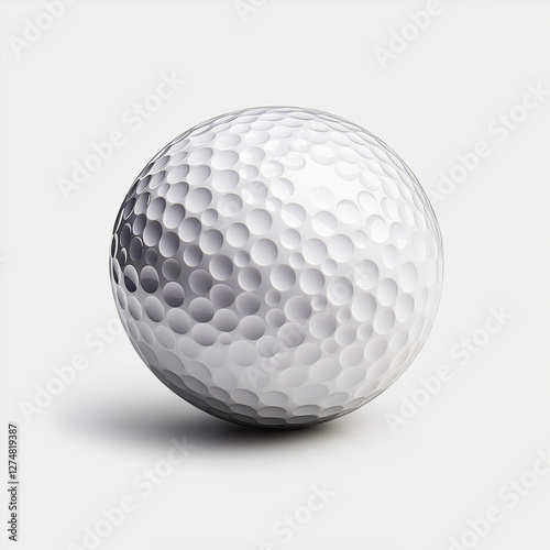 Golfball auf weißem Hintergrund – Symbole für Präzision und Sportlichkeit

 photo