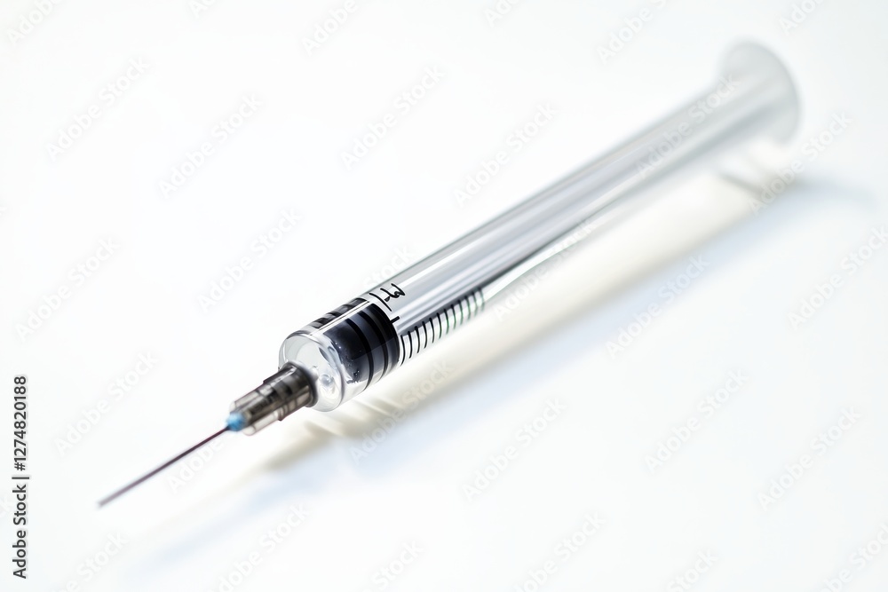 Exploring the precision of a medical syringe resting on a clean surface in a clinical setting isolated on transparent background Exploring the precision of a medical syringe resting on a clean surface in a clinical setting isolated on transparent background