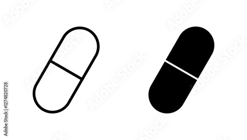 Pills icon vector. capsule icon. Drug sign and symbol