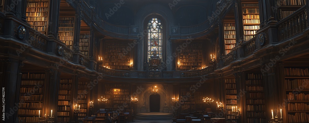 Obraz premium Ancient medieval library