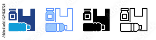 Plastic icon set multiple style collection