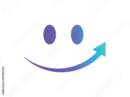 editable vector smile and arrow up symbol design illustration isolated on transparent background