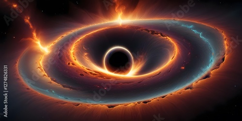 Black Hole with Accretion Disk and Bright Plasma Ring Phenomenon photo