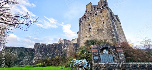A Traditional And Stunning Scottish Castle Stretching Out Into The Loch