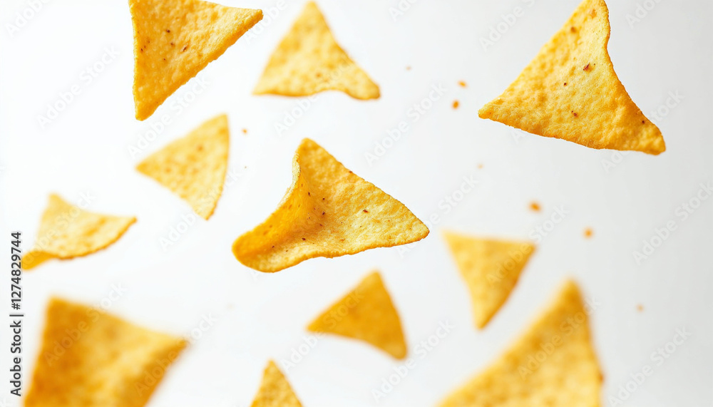 triangular shaped tortilla chips food