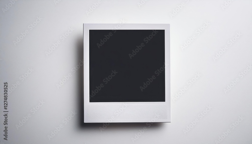 Pure White Single Instant Photo Frame Mockup against Empty Background Timeless Elegance, Perfect for Digital Art, Home Decor, or Design Inspiration Pure White Single Instant Photo Frame Mockup against Empty Background Timeless Elegance, Perfect for Digital Art, Home Decor, or Design Inspiration