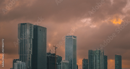 time lapse of clouds over city skyline miami 