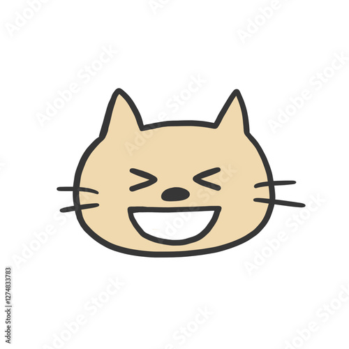 猫のイラスト(喜ぶ顔)