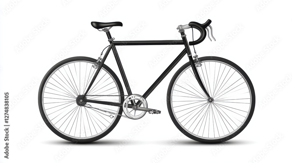 Fototapeta premium Stylish Black Bicycle with Clean Lines and Modern Design