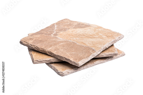 Three pieces of stone are stacked on top of each other, isolated