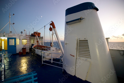 Asinara Marine Park. Ferry, return from Cala Reale to Porto torres crossing. Sardinia, Italy.