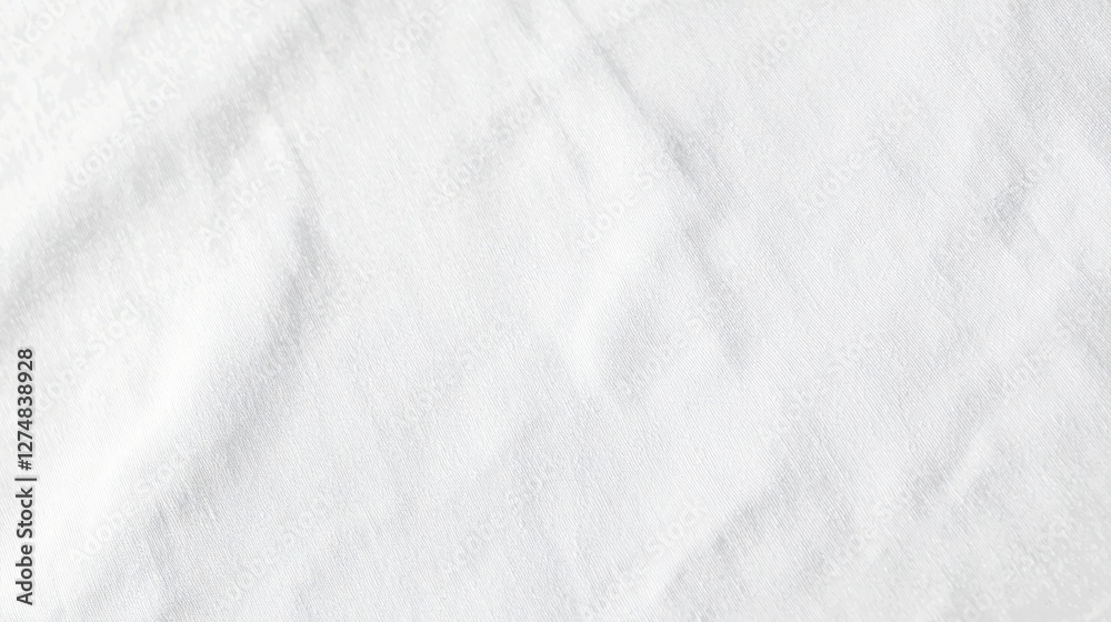 White textured fabric background, crumpled textile surface White textured fabric background, crumpled textile surface