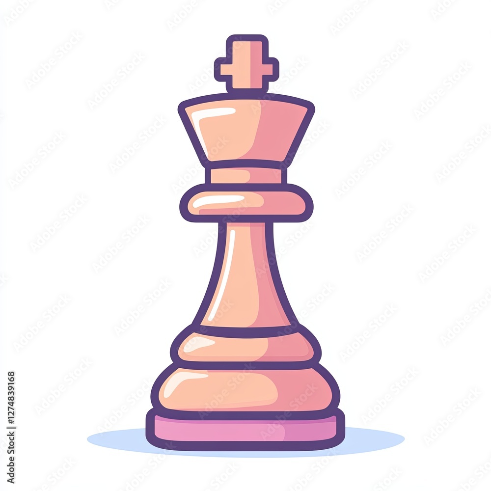 chess piece, a simple line drawing, flat design style, pastel colors, white background chess piece, a simple line drawing, flat design style, pastel colors, white background