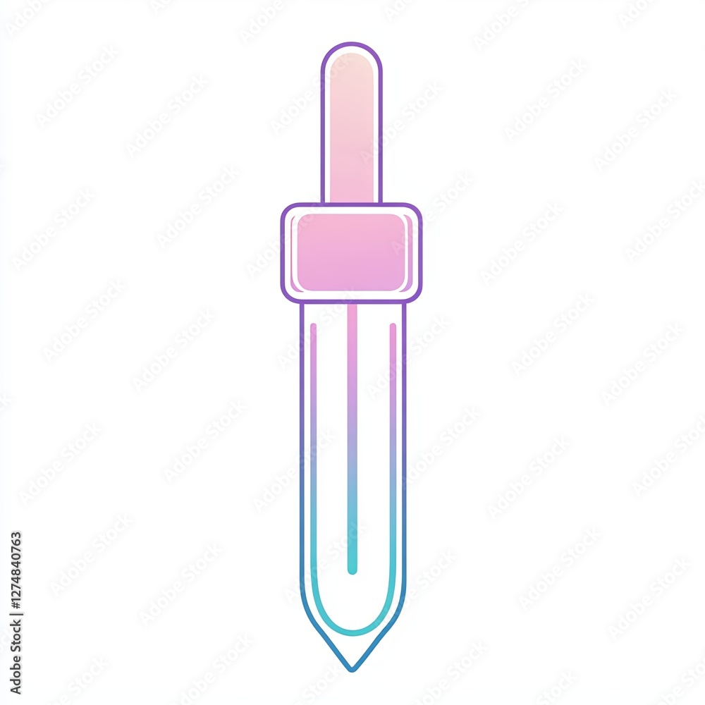 dropper, a simple line drawing, flat design style, pastel colors, white background