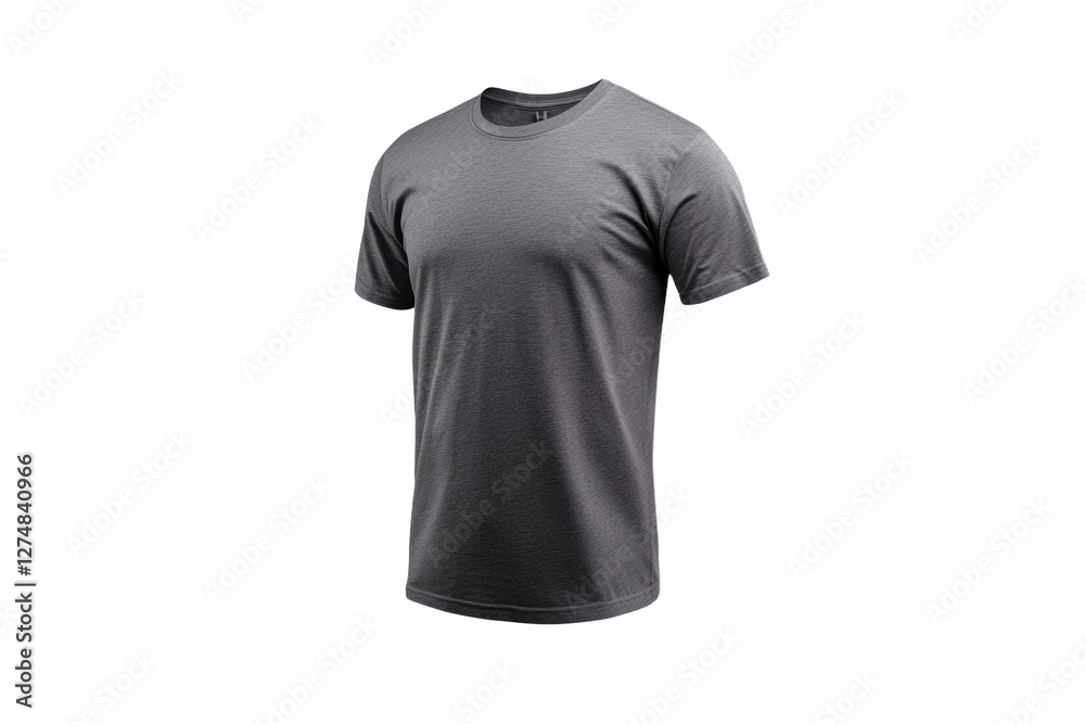 Man is wearing a gray t-shirt, isolated Man is wearing a gray t-shirt, isolated