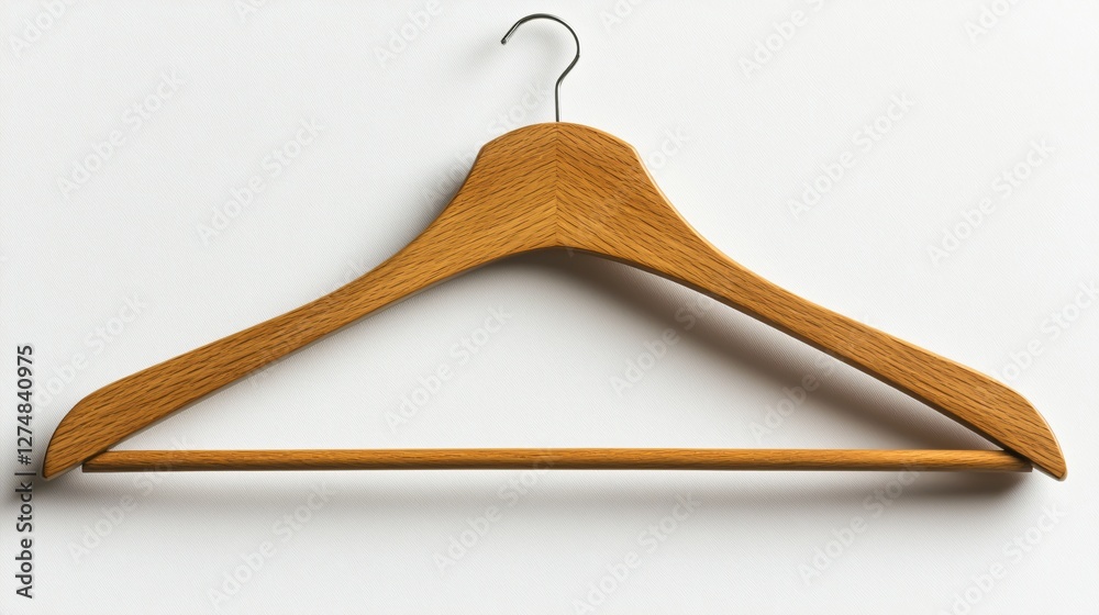 Wooden clothes hanger on white. Retail display Wooden clothes hanger on white. Retail display