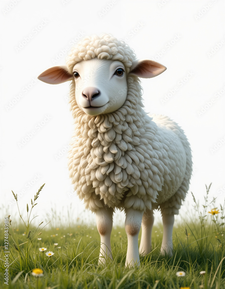 Obraz premium Fluffy Friend: Sheep